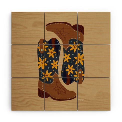 Cat Coquillette Cowgirl Boots Teal Yellow Acrylic Tray - Deny Designs :  Target