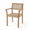 7 Piece Acacia Wood Outdoor Dining Set with Faux Wicker Chairs,Patio Dining Table Set for 6,Garden Dining Set for Deck or Backyard-Cuddlewood - 3 of 4