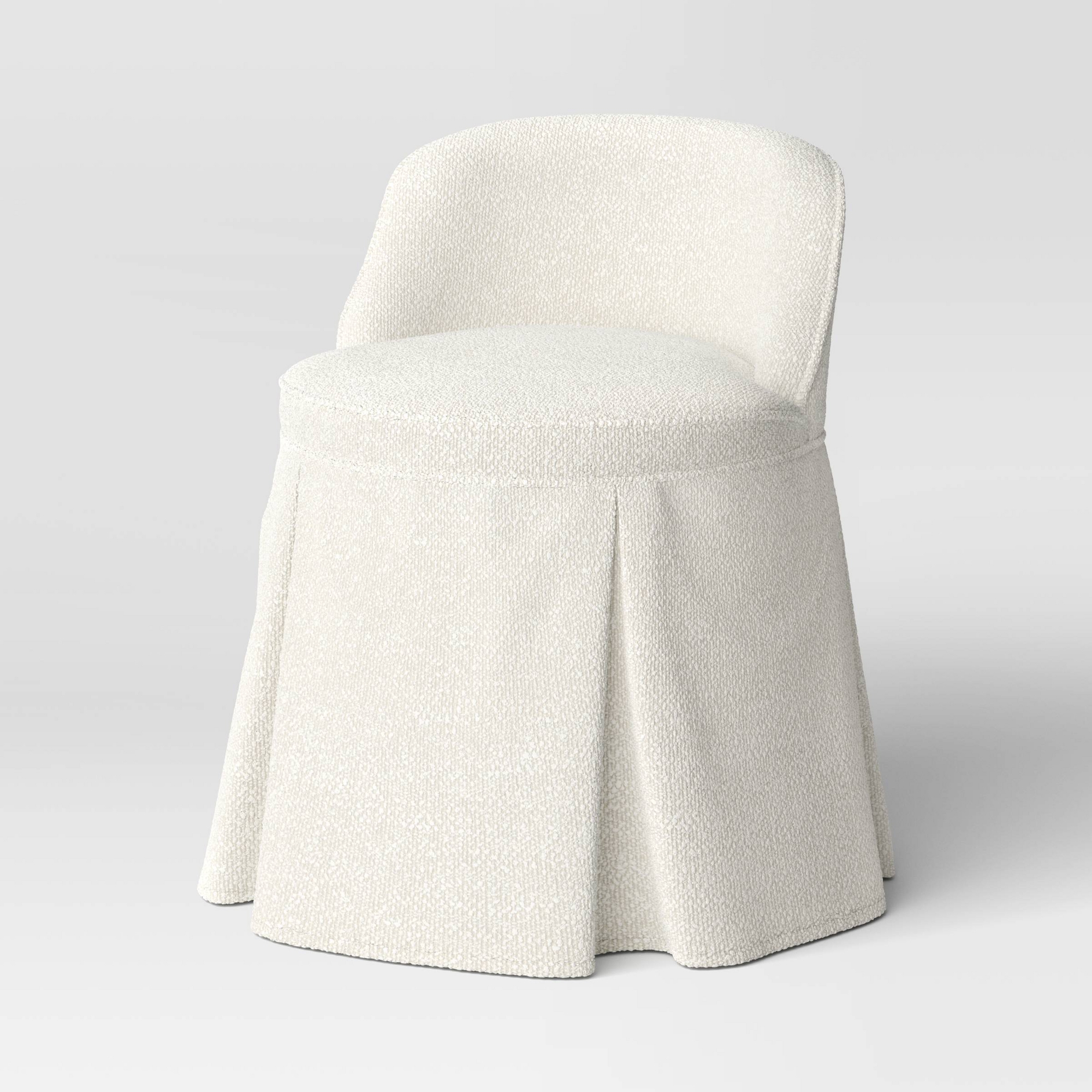 Teen Vanity Chair Mottled Boucle Snow - Threshold™ designed with Studio McGee