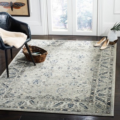 Charleston 9' x 12' Grey and Dark Grey Synthetic Area Rug