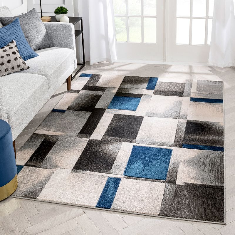 Well Woven Lane Modern Geometric Boxes Squares Area Rug, 3 of 10