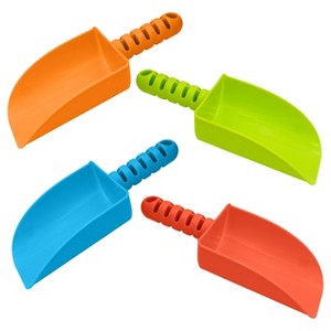 4E's Novelty 4 Pcs 8 Inch Beach Shovel - Heavy Duty Plastic for Toddlers, Perfect for Sandbox and Beach Play, Beach Toys for Kids 3-10 - 1 of 4