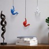 HomeRoots Set of Three Blue Red And White Resin Climbing Man Hanging Dimensional Sculpture - 2 of 4