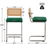 Bekrvio Bar Stools Set of 2/3/4, 26”/30" Barstool with Rattan Back, Velvet-Upholstered & Chrome Frame,Mid Century Modern Kitchen Stool for Island - 4 of 4