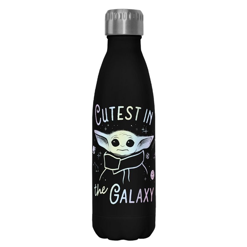 Star Wars The Mandalorian Galaxy's Cutest  Stainless Steel Water Bottle - Black - 17 oz., 1 of 3