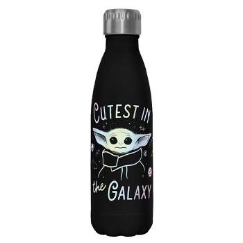 Star Wars The Mandalorian Galaxy's Cutest  Stainless Steel Water Bottle - Black - 17 oz.