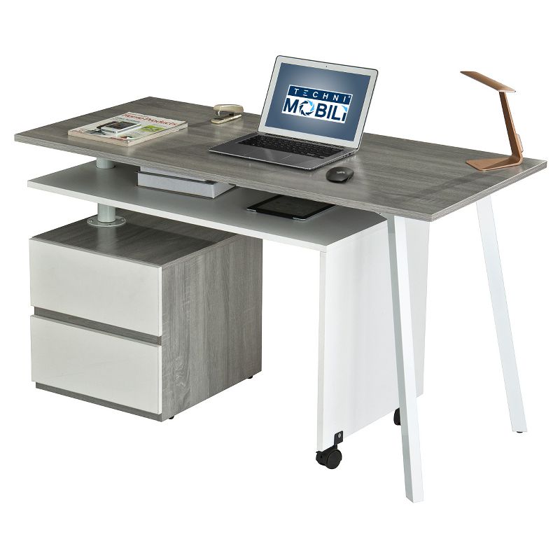 Rotating Multi Positional Modern Desk Light Gray - Techni Mobili, 5 of 17