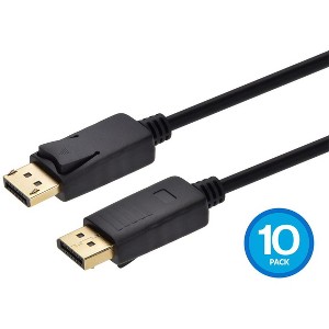 Monoprice DisplayPort 1.2a Cable, 1.5 Feet (10-Pack) up to 4K (3840x2160p) 3D Video, High Bit Rate 2 (HBR2) - Select Series - 1 of 4