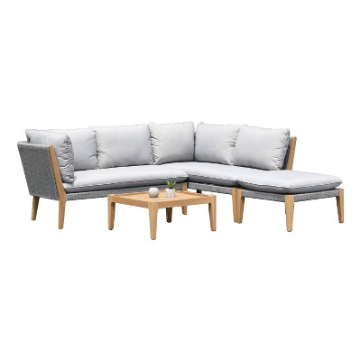 Amazonia 4pc Malibu Outdoor Patio Conversation Set Gray