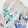 Women's Surfing Geese Ankle Socks - Oatmeal Heather/Blue 4-10: Lightweight Ribbed Fabric, Banded Cuff - 3 of 3