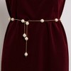 Anna-Kaci Women's Faux Pearl Waist Chain Belt with Layered Drop Strand Detail 43.5 - Gold - 4 of 4