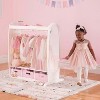 Guidecraft Kids' Dress Up Storage - White: Pretend Play Wardrobe, Costume Armoire and Clothes Organizer with Mirror and Clothing Rack - 3 of 4