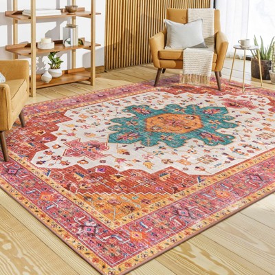 Lahome Ultra-Thin Washable Area Rug– Non-Slip Carpet for Girls Bedroom, Living Room,Office,Entryway,or Kitchen