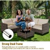 4-Piece Outdoor Patio Set, Rattan Wicker Sectional Furniture with Storage Box and Glass Top Table for Backyard - 2 of 4