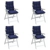 vidaXL Lowback Chair Cushions 4 pcs Navy Blue Oxford Fabric - 4 of 4