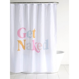Shiraleah "Get Naked" White Shower Curtain - 1 of 4