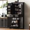 Zeus & Ruta 71" Tall Farmhouse Kitchen Pantry Cabinet with 3 Pull-Out Organizers, 6 Door Shelves & 2 Drawers - 3 of 4