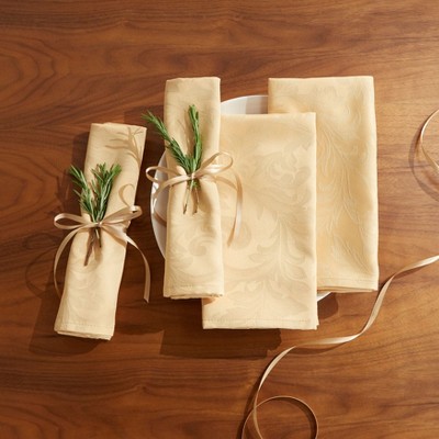 BrylaneHome Damask Set Of 4 Napkins 20" Sq.