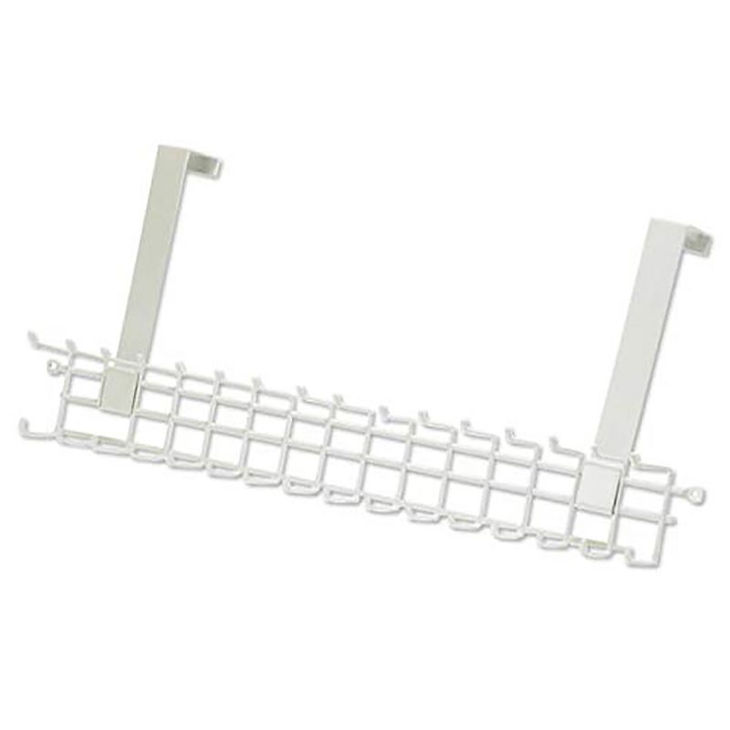 ClosetMaid Over the Door Durable Wire Rack with 16 Hooks for Men and Women Accessory Organizer, White, 1 of 4