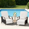 Hyleory Wicker Outdoor Chaise Lounge Push Hand Recliner with Cushions - 2 of 4