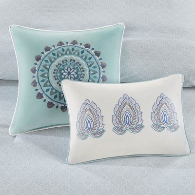 California King Blue Cotton Reversible Comforter Set