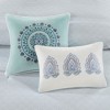 8 Pcs Elegant Floral Print Cotton Reversible Comforter Set, All Season Home Textile fits Lux Bedroom Decor - 2 of 4