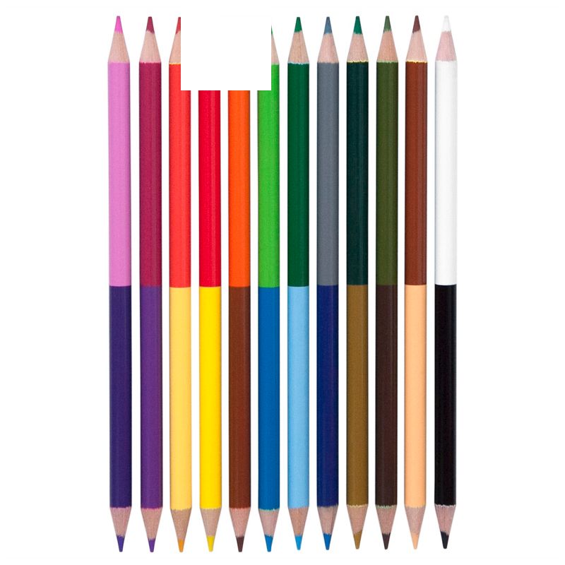 Double-Ended Colored Pencils - Multicolor, 12pk - Yoobi&#8482;, 2 of 4