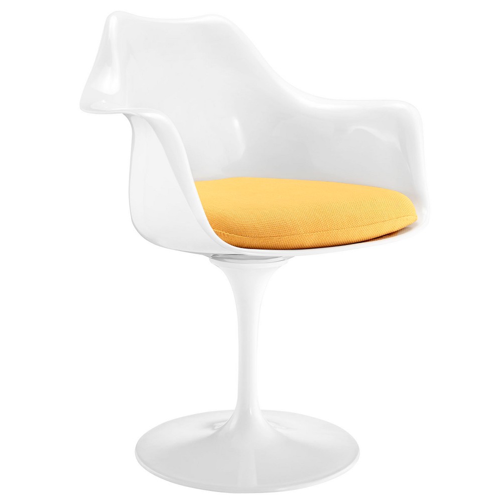 Lippa Dining Fabric Armchair Yellow Modway For Sale