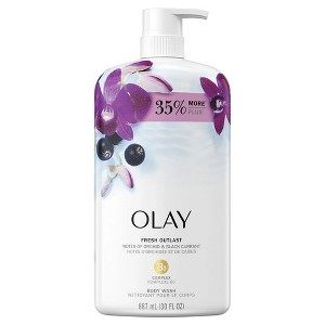 Olay Fresh Outlast Body Wash, Orchid & Black Currant, 30 fl oz - 1 of 4