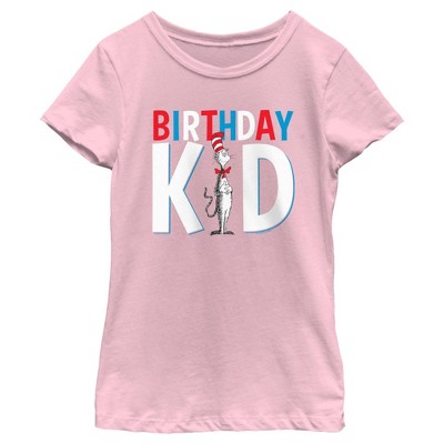 Girl's Dr. Seuss Cat In The Hat Birthday Kid T-shirt : Target