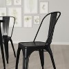 Merrick Lane Series Dining Chair - Black-Antique Gold Metal Frame - Square Seat - Slatted, Curved Back - 4 of 4