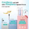 COSLUS Cordless Electric Nail Drill File: Nail Drill Machine with Stepless Speed Knob for Acrylic Gel Dip Powder Polish, Professional Portable - 2 of 4