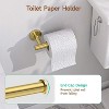 USHOWER Brushed Gold Bathroom Accessories Set, 18-Inch Towel Bar Set Wall Mounted, Durable SUS304 Stainless Steel Bathroom Hardware Set, 4-Piece - 4 of 4