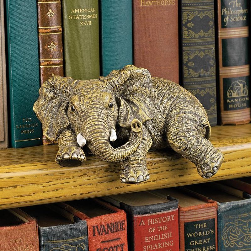Design Toscano Ernie the Elephant Shelf Sitter Sculpture, 1 of 4