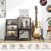 MOEPISY Record Player Stand, Guitar Stand for Acoustic, Electric Guitar, Bass with Amp Stand Brown - 4 of 4