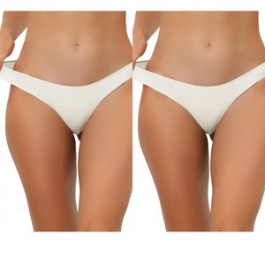 Allegra K Women's Low-Rise Contract Color Sporty Sweat-Absorbing Thongs 2 Packs - 1 of 4