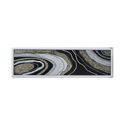 71"x20" Essential Formation Oil Painting on Frame Wall Art Brown/Black - A&B Home: Contemporary Art Deco, Horizontal Layout