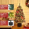 4.5 ft Pre-Lit Artificial Christmas Tree, Artificial Christmas Tree with 300 Warm White Lights and Vintage Potted Base, Easy Assembly - 3 of 4