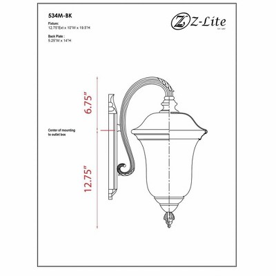 Z-Lite Armstrong 2 - Light Wall Light in  Black