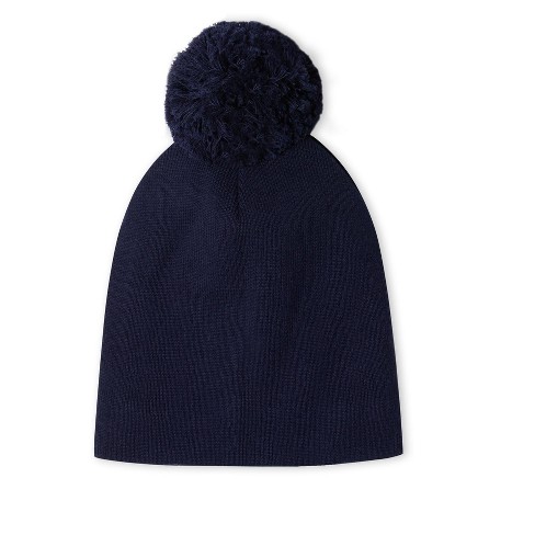 Stellou Friends 100 Cotton Hat With Fleece Lining Beanie With Pom Pom For Kids Boys And Girls Navy Target