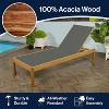 Lagunan 77.56"x26.38" Modern Minimalist Adjustable Acacia Wood Chaise Outdoor Lounge Chair - JONATHAN Y - 3 of 4