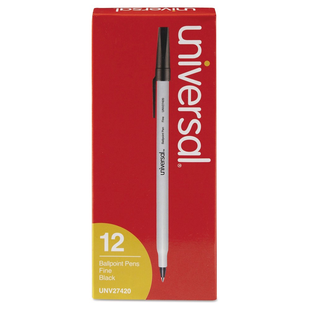 UPC 087547274200 product image for Universal Economy Ballpoint Stick Oil-Based Pen, 12 ct -Black | upcitemdb.com