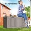Infurnic Deck Boxes, Waterproof Deck Box with Lockable Storage Container for Patio Furniture, Garden Tools, All Weather Use, Brown, 22.1"*17.1"*21" - 4 of 4