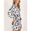 Womens Long Sleeve Dress V Neck Collar Belted Button Down Shirt Dress Designer T Shirt Dresses Beach Cover Ups Robe Dress for Photography - 4 of 4