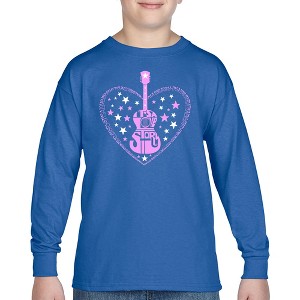 LA Pop Art It's A Love Story - Boy's Word Art Long Sleeve T-Shirt - 1 of 4