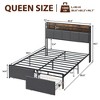 Full Bed Frame with 2 Storage Drawers and LED Lights Headboard, Upholstered Bed Frame Full Size - 2 of 4