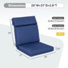 Aoodor 2Pcs Outdoor High Back Dining Chair Cushion Set, Fade and Water Resistant Polyester Fabric Cover with Ties and Zipper - 4 of 4