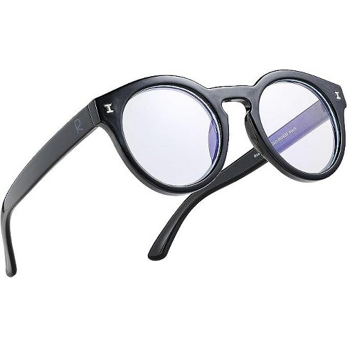 Readerest 0 Magnification Blue Light Blocking Reading Glasses, Black Thick  Plastic frame