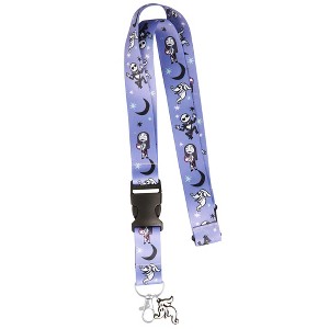 Disney Nightmare Before Christmas Lanyard for Keys, Badge, ID - Jack and Sally Detachable Neck Lanyard Keychain with Zero the Dog Charm - 1 of 4