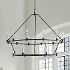 Large 18-Light Black Chandelier for High Ceilings, Modern Farmhouse Double Tier Candle Fixtur - 3 of 4